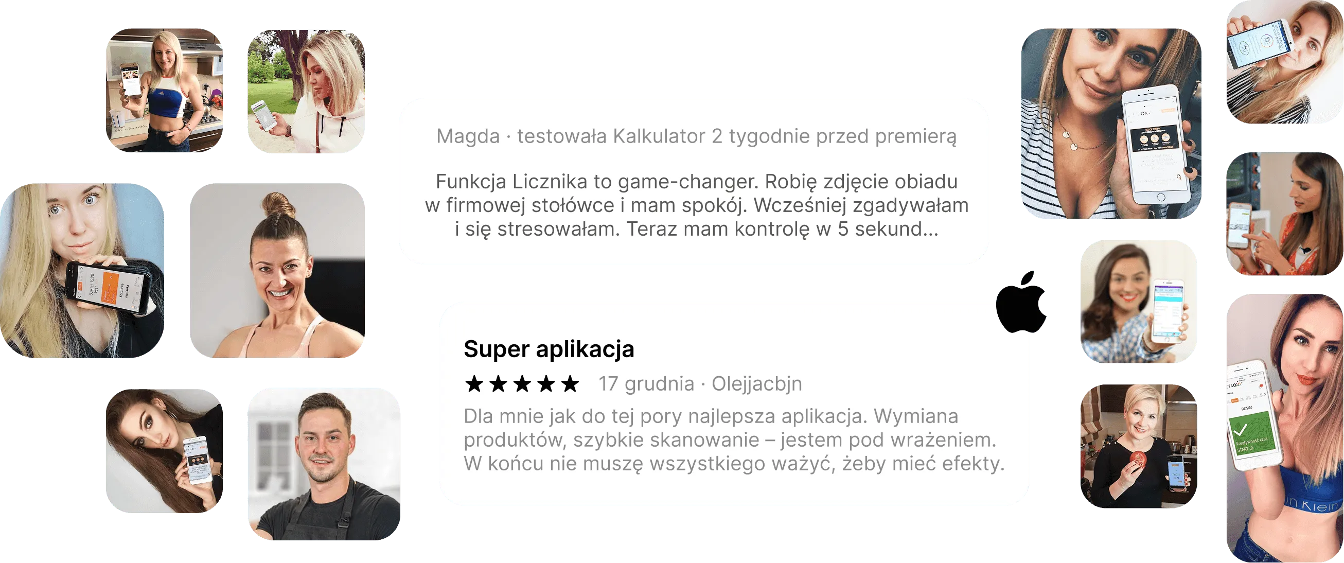 Sekcja opinii użytkowniczek Diety OXY (wersja desktop)