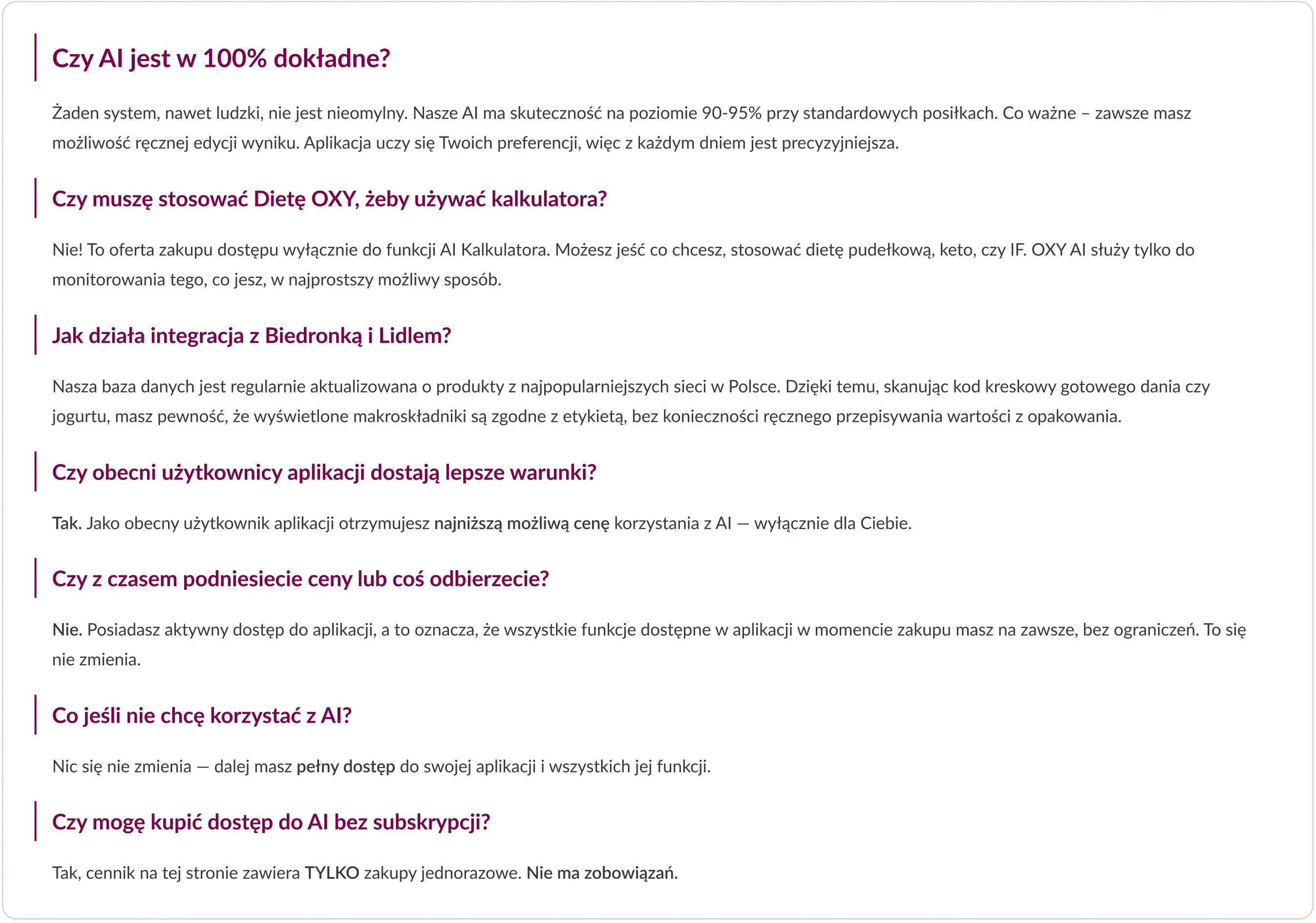 Sekcja pytań i odpowiedzi o Diecie OXY — część 2 (desktop)